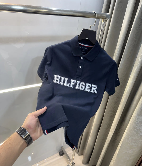 Tommy  Hilfiger Navy Blue Logo Work Premium Polo T-Shirt
