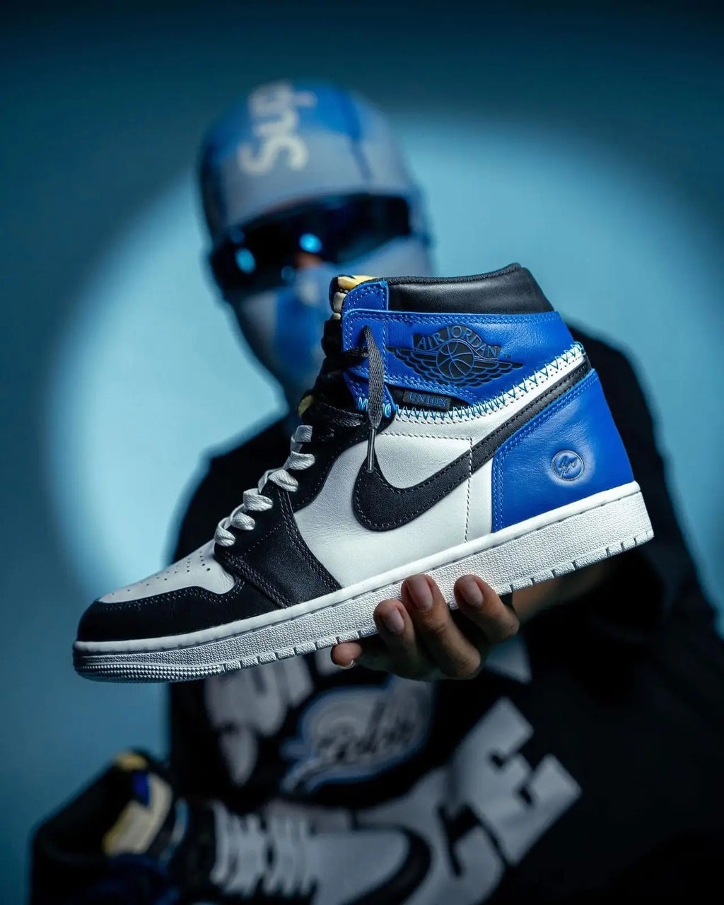 Nike Air Jordan 1 High Fragment X Union LA OG WHITE BLUE (SEMI UA)