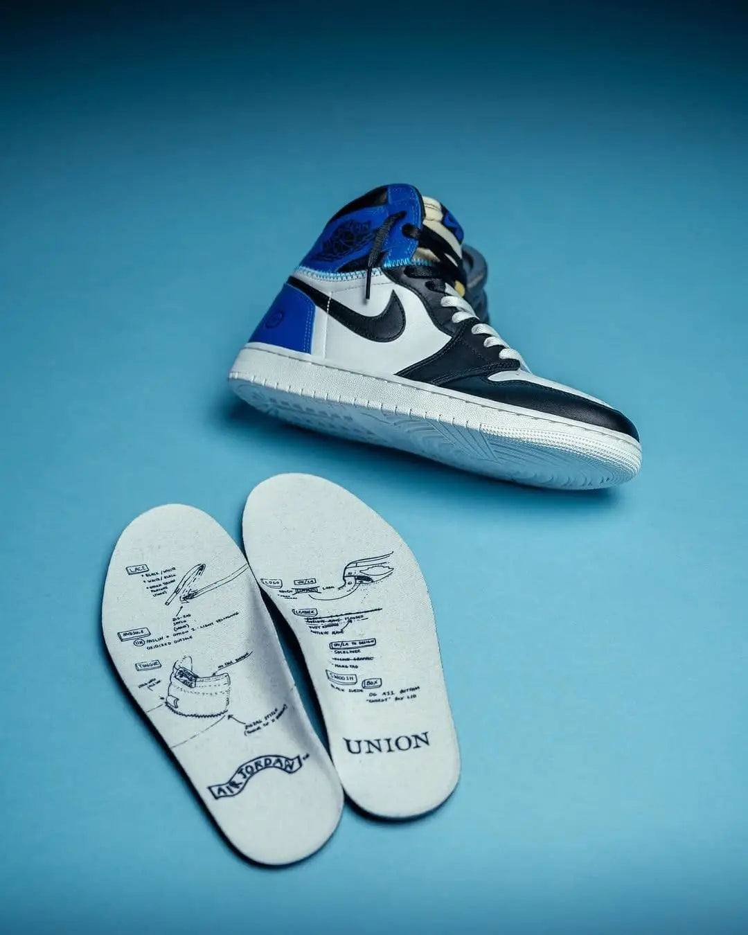 Nike Air Jordan 1 High Fragment X Union LA OG WHITE BLUE (SEMI UA)