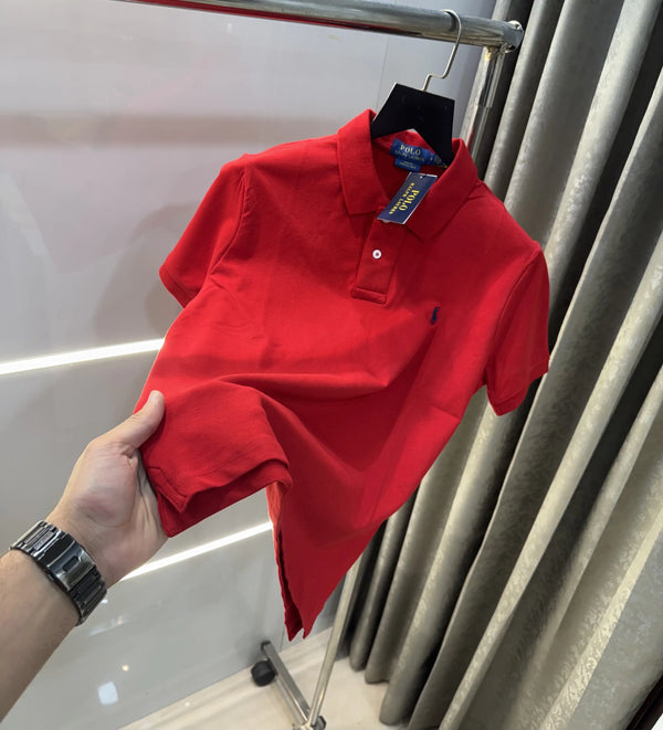 Ralph Lauren Red Embroidery Logo premium Polo T-shirt