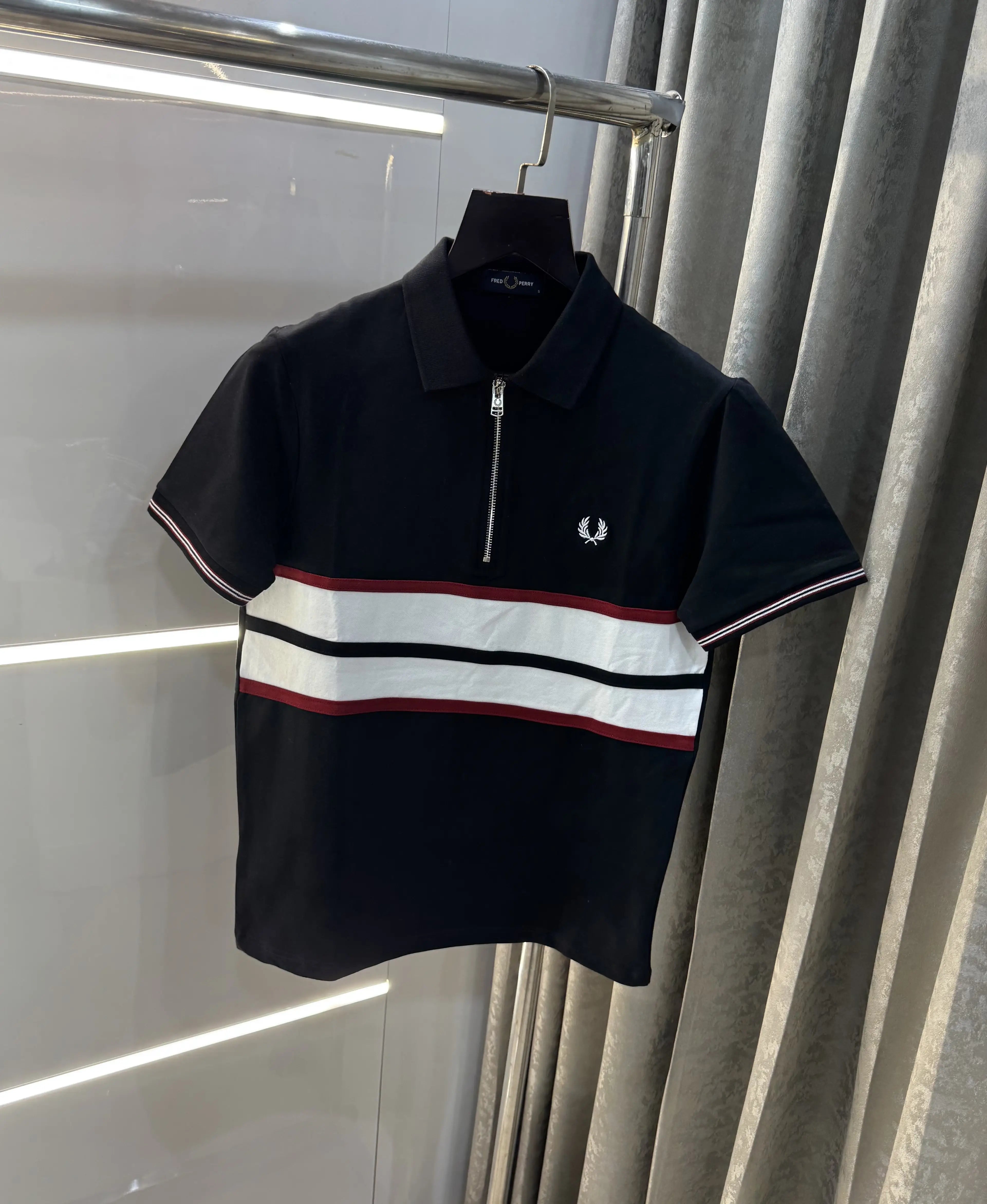 Fredperry Black Embroidery Logo Premium Polo T-Shirt Main image