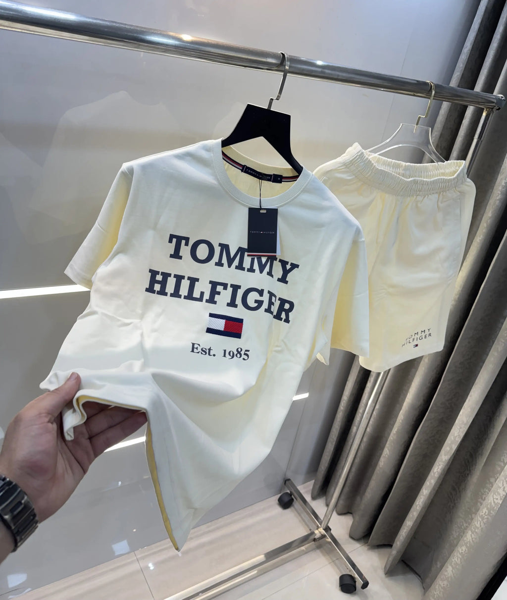 Tommy Hilfiger Cream Logo Work Premium Classic Cord Set