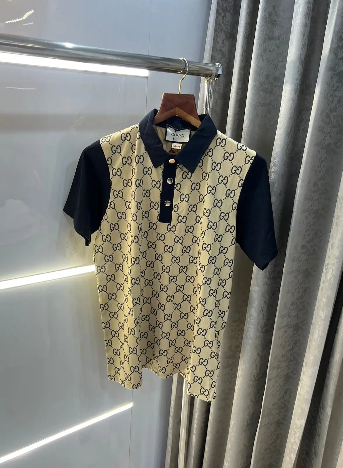 Gucc i Baige Collar Look Imported Polo T-Shirt
