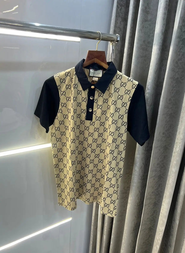 Gucc i Baige Collar Look Imported Polo T-Shirt