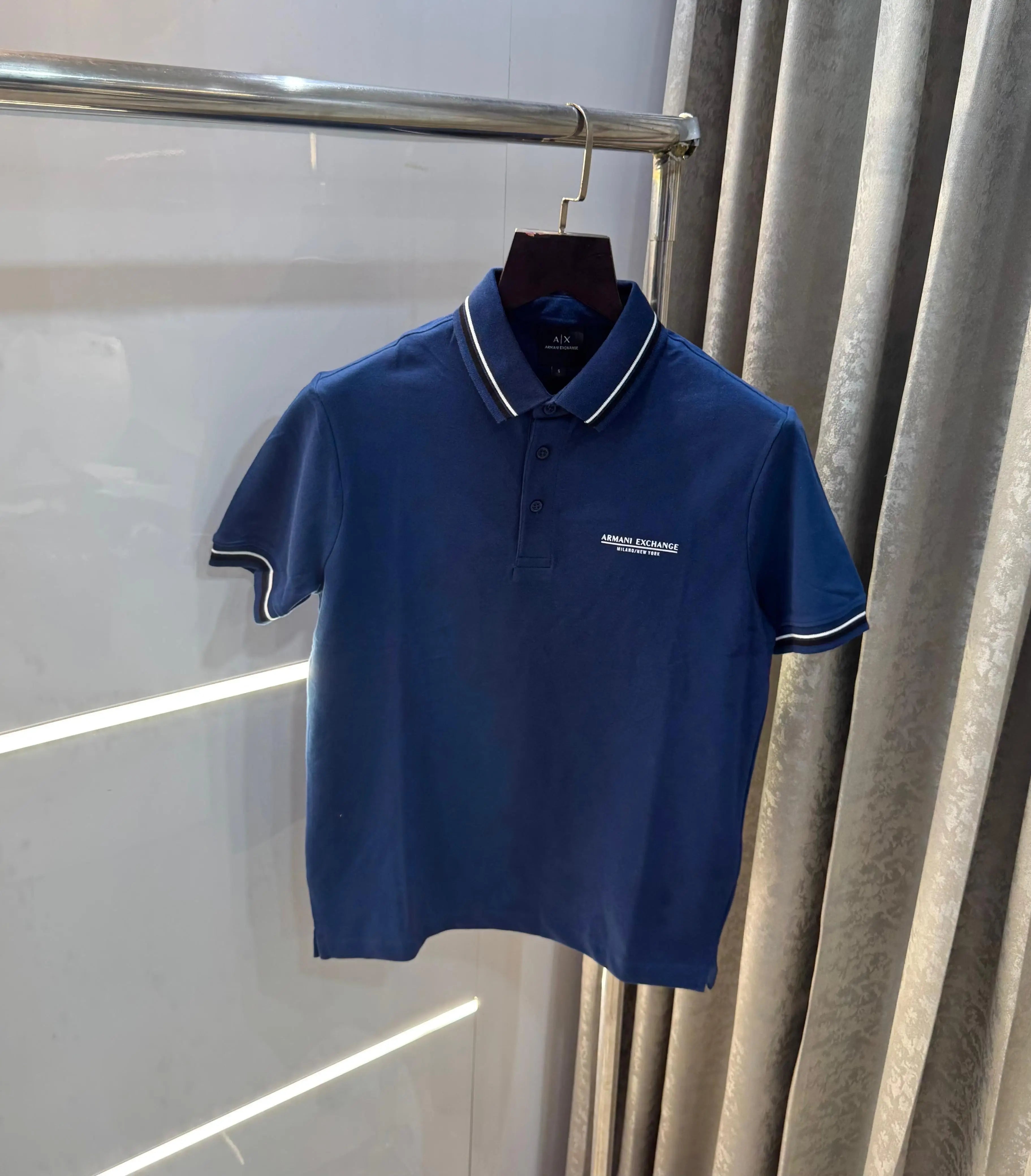Arman i E-xchange Petrol Blue Logo Print Premium Polo T-Shirt