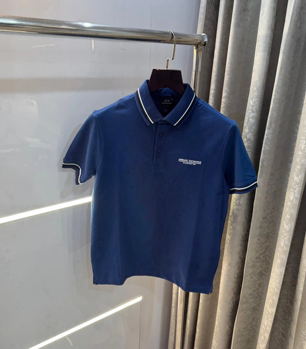 Arman i E-xchange Petrol Blue Logo Print Premium Polo T-Shirt