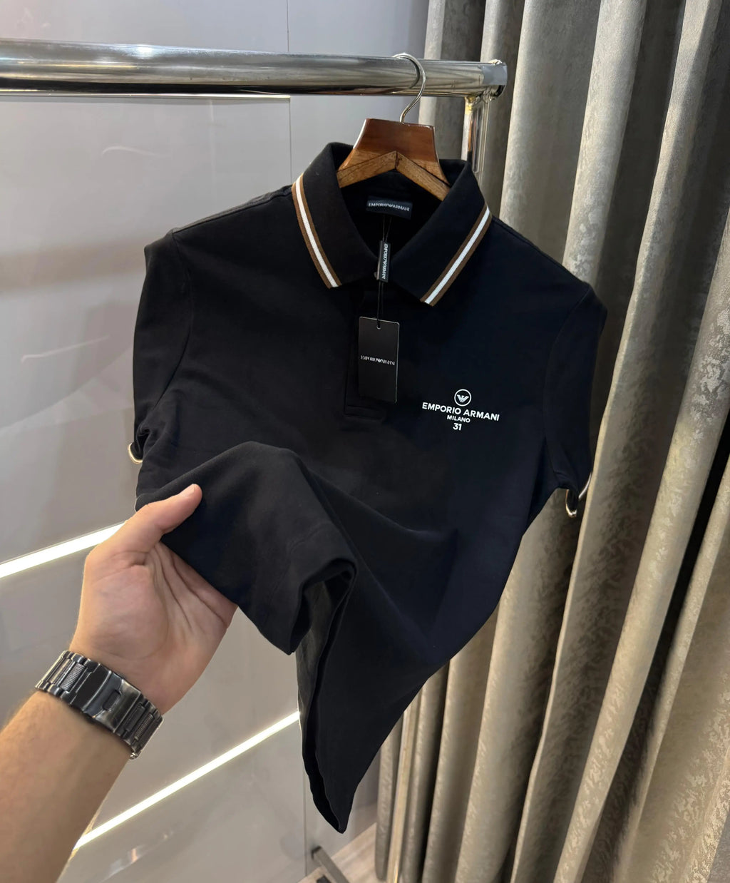 Emporio Arman i Black Premium Polo T-Shirt