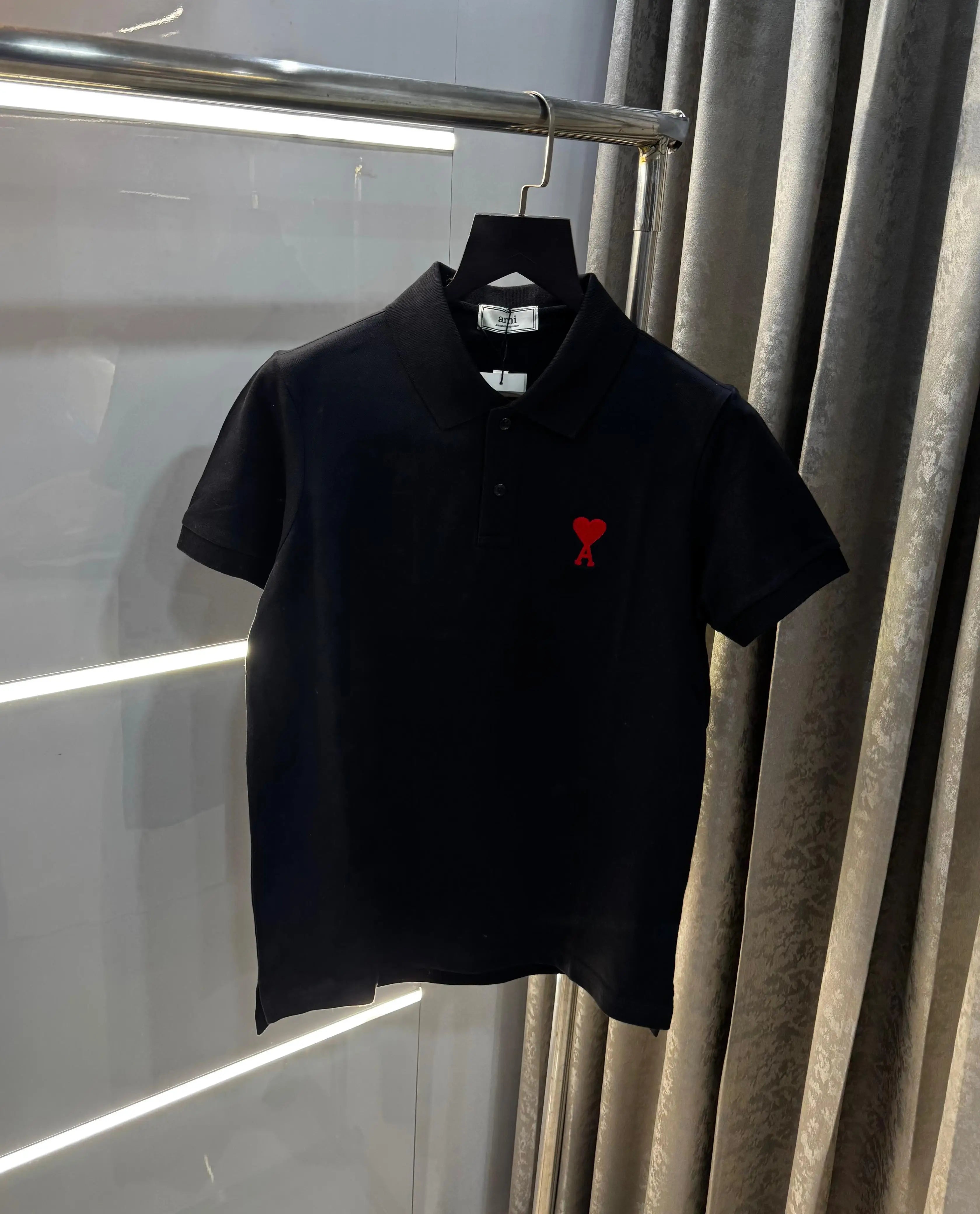 Ami paris Black Logo Print Premium Imported T-Shirt