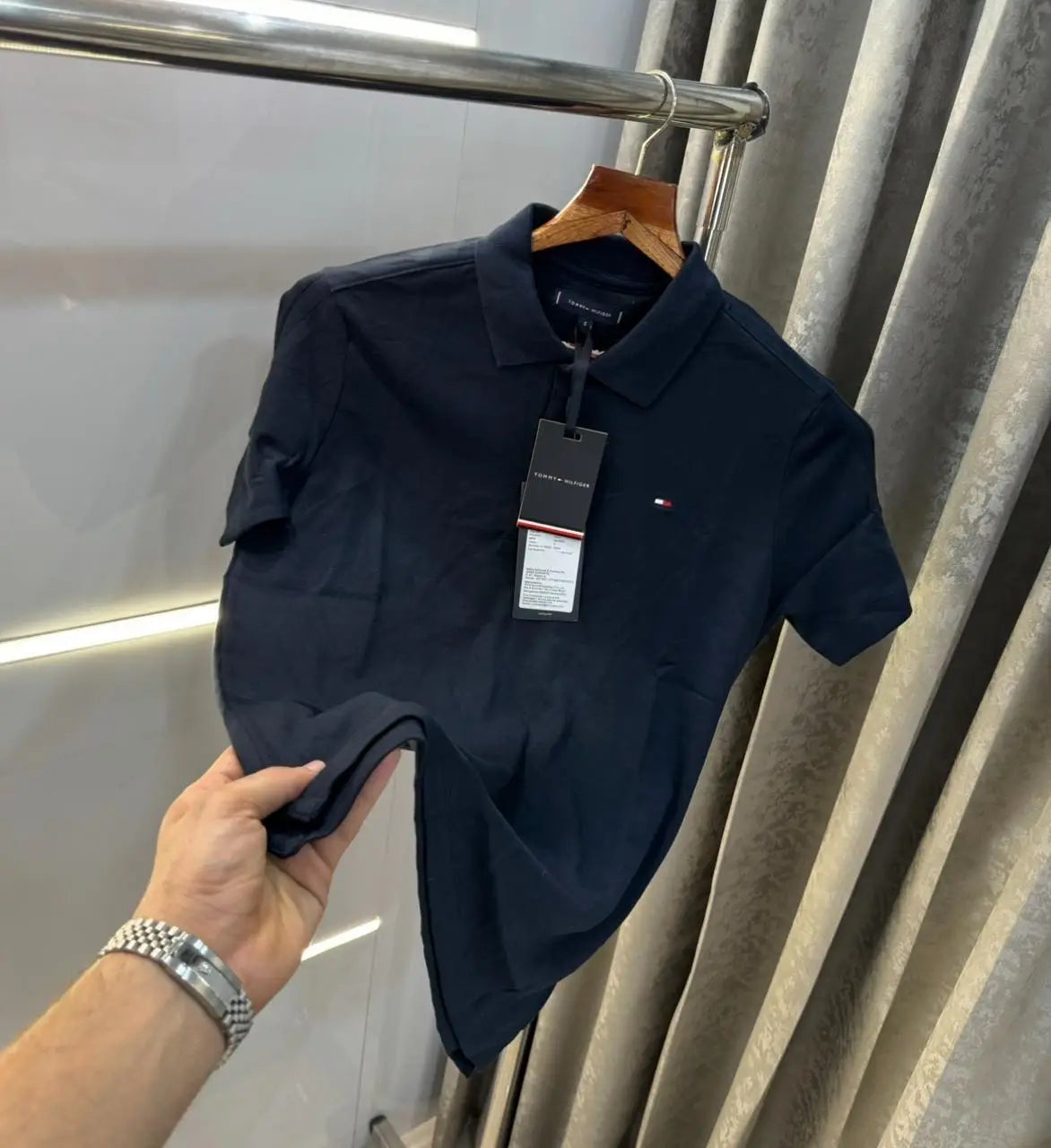 Tommy  Hilfiger Navy Blue Logo Work Premium Polo T-Shirt