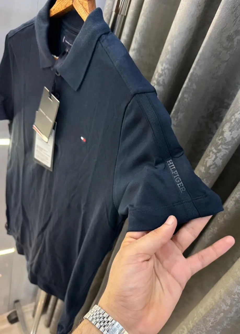 Tommy  Hilfiger Navy Blue Logo Work Premium Polo T-Shirt