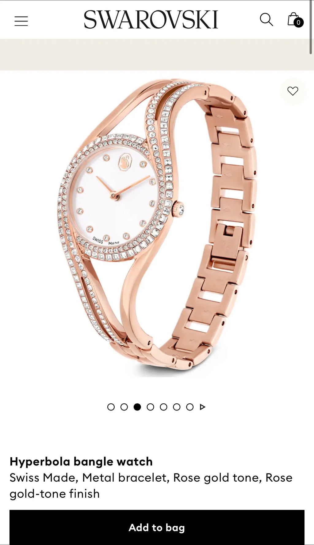 Swarovsk i Hyperbola Bangle Copper White Premium Watch