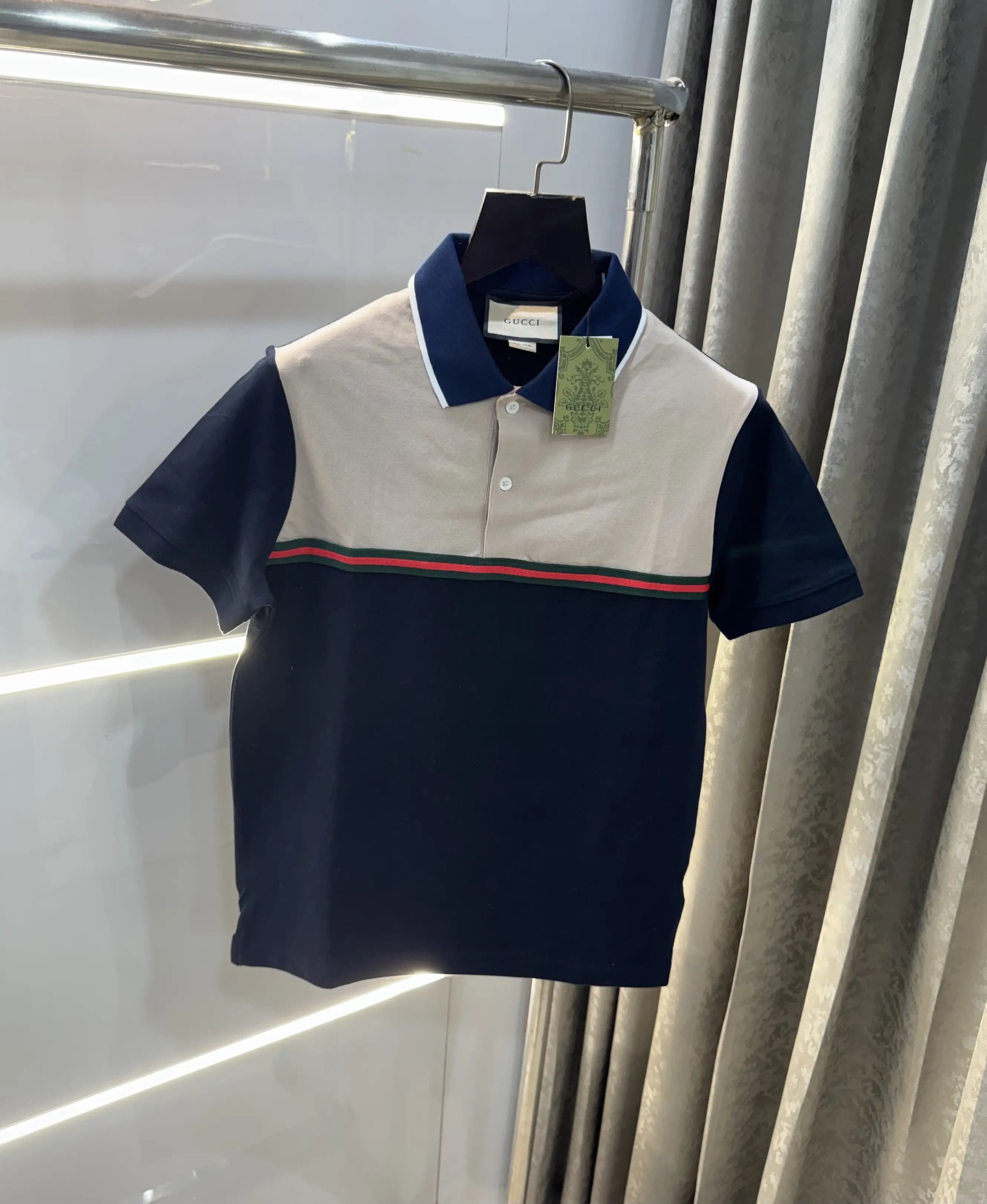 Gucc i Navy Blue Logo Work Imported Polo T-Shirt Secondary image
