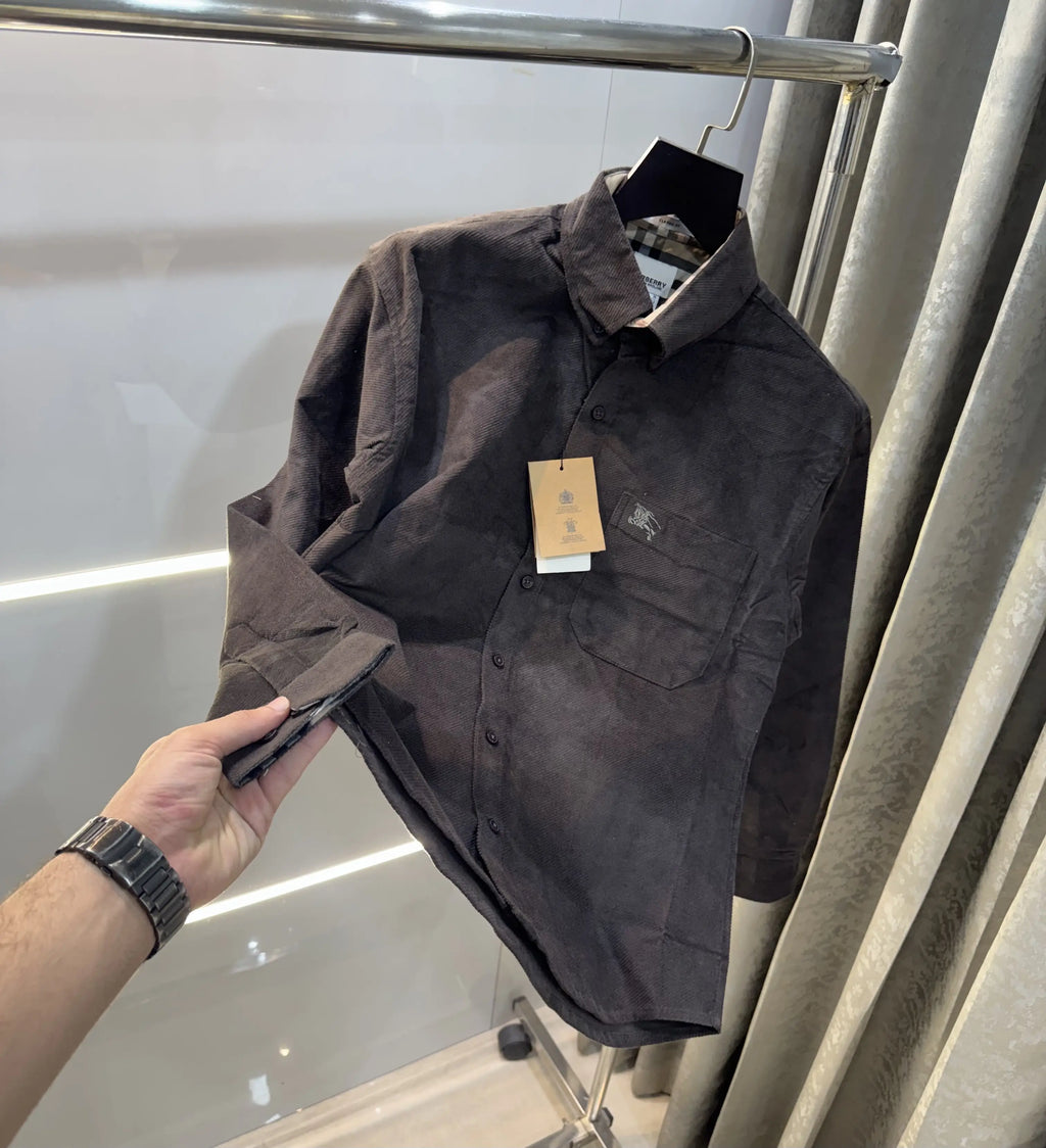 Burberr y Dark Brown Classic Premium Cord Shirt