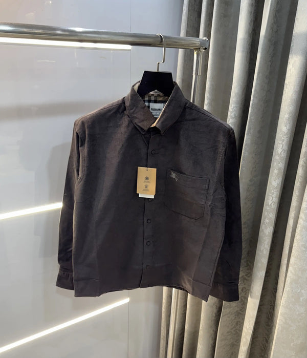 Burberr y Dark Brown Classic Premium Cord Shirt