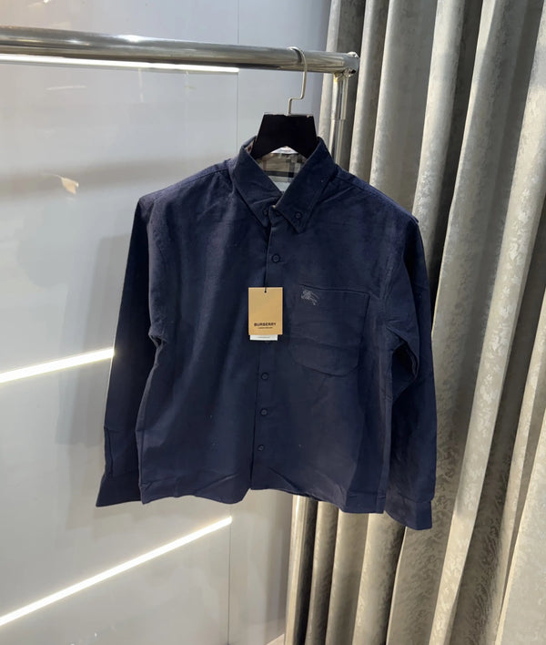 Burberr y Navy Blue Classic Premium Cord Shirt
