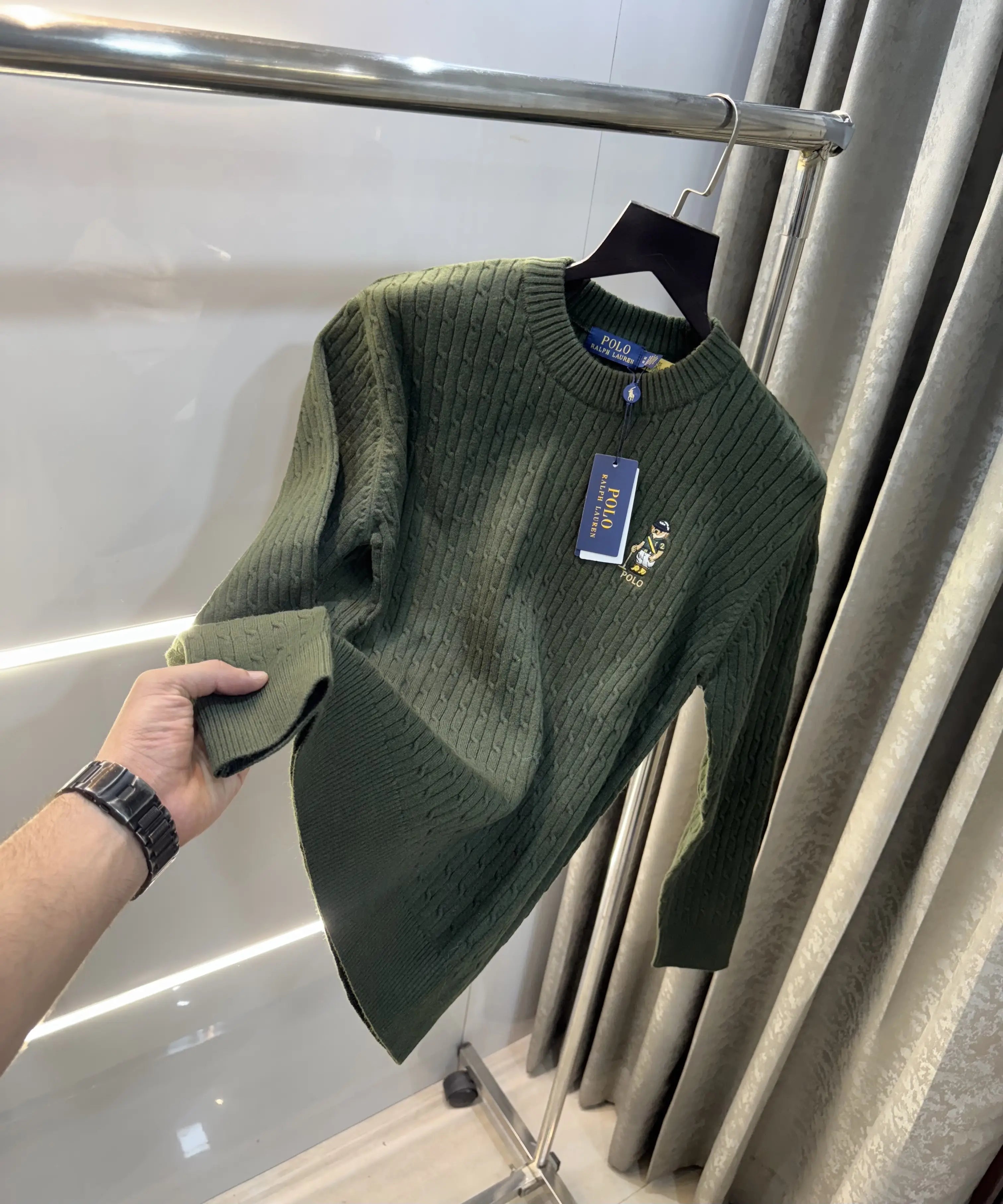 Ralp.h  Laure n Olive Green Teddy Edition Imported Pull Over Main image