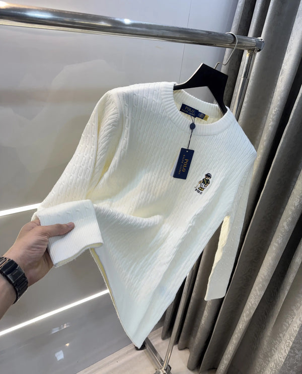 Ralp.h  Laure n White Teddy Edition Imported Pull Over