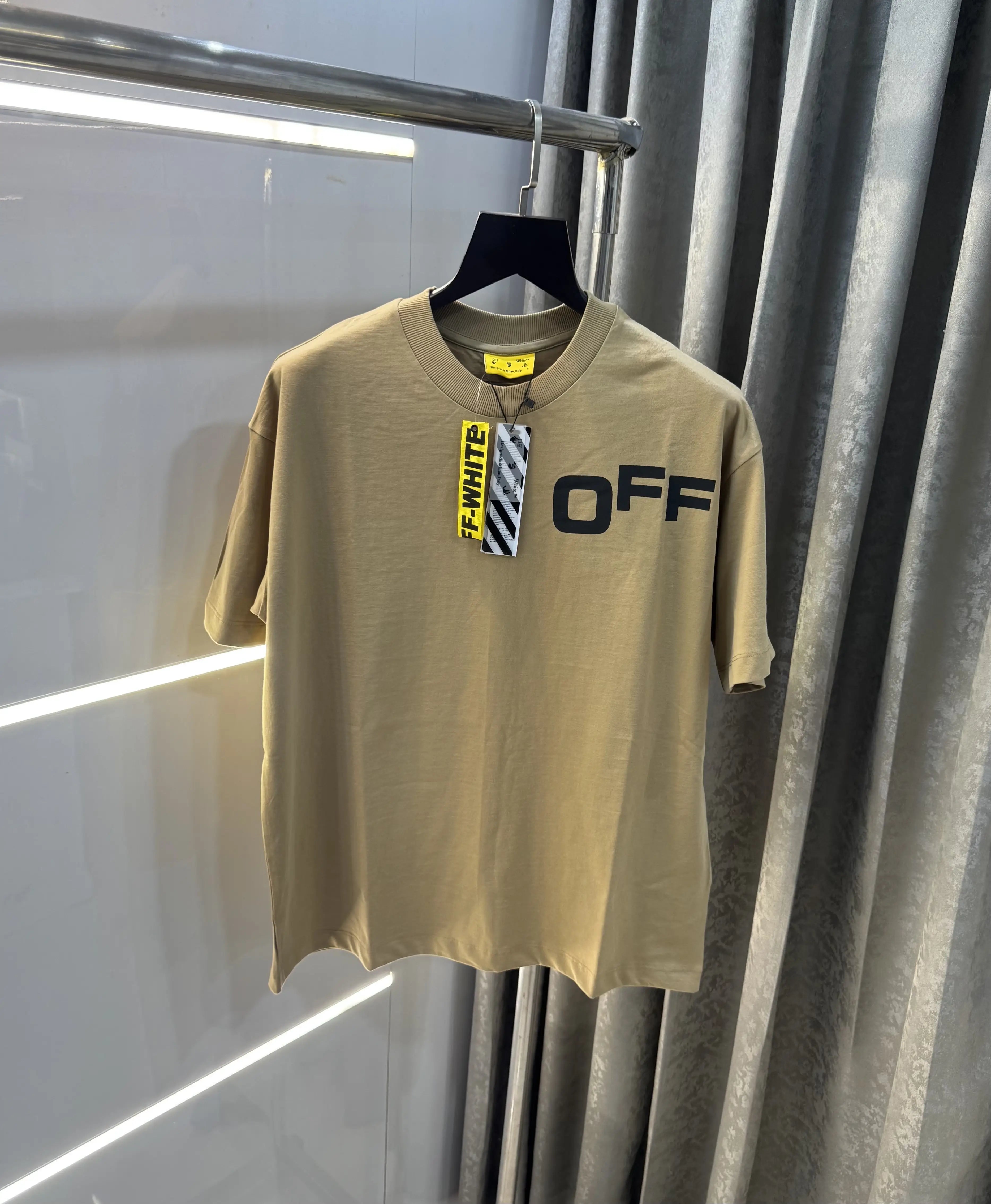 Off White Beige Imported Oversized T-Shirt Secondary image