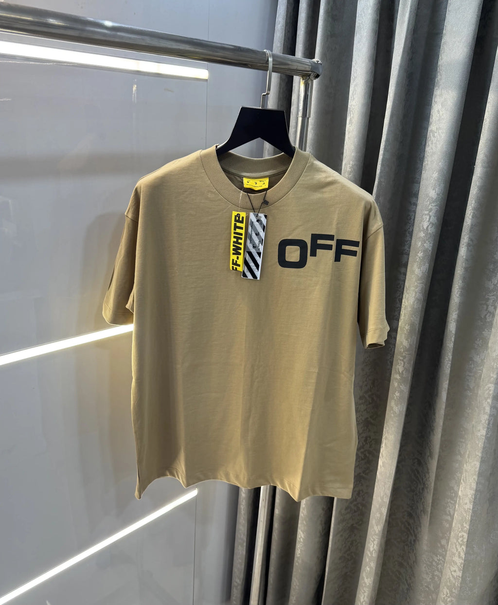 Off White Beige Imported Oversized T-Shirt