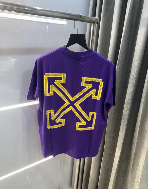 Off White Purple Imported Oversized T-Shirt