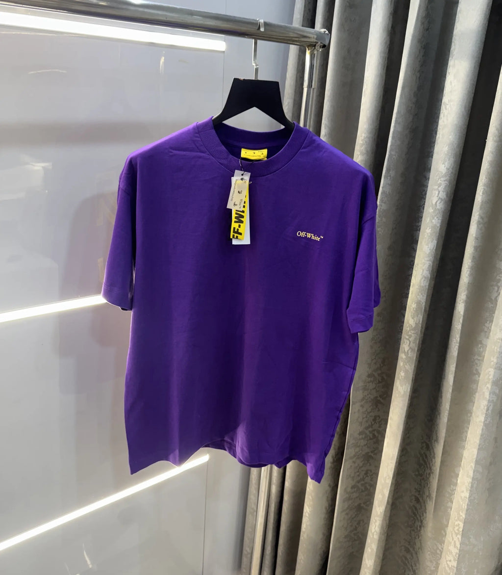 Off White Purple Imported Oversized T-Shirt