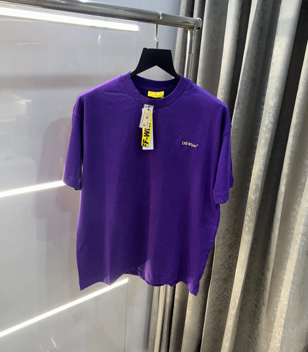 Off White Purple Imported Oversized T-Shirt
