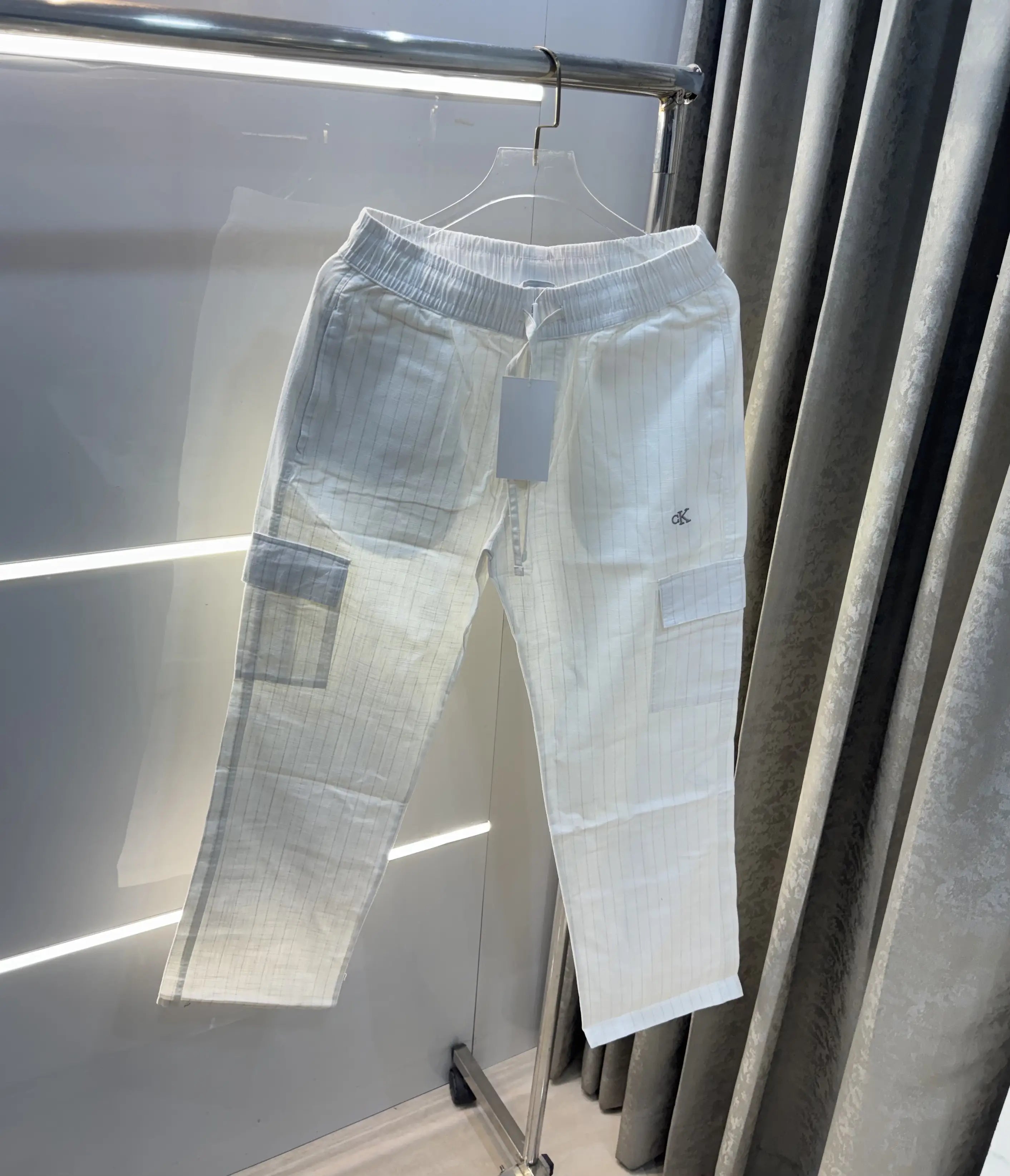 Calvin  Klein White Stripes Classic Trouser