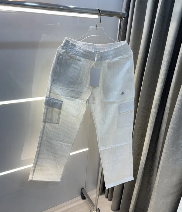Calvin  Klein White Stripes Classic Trouser