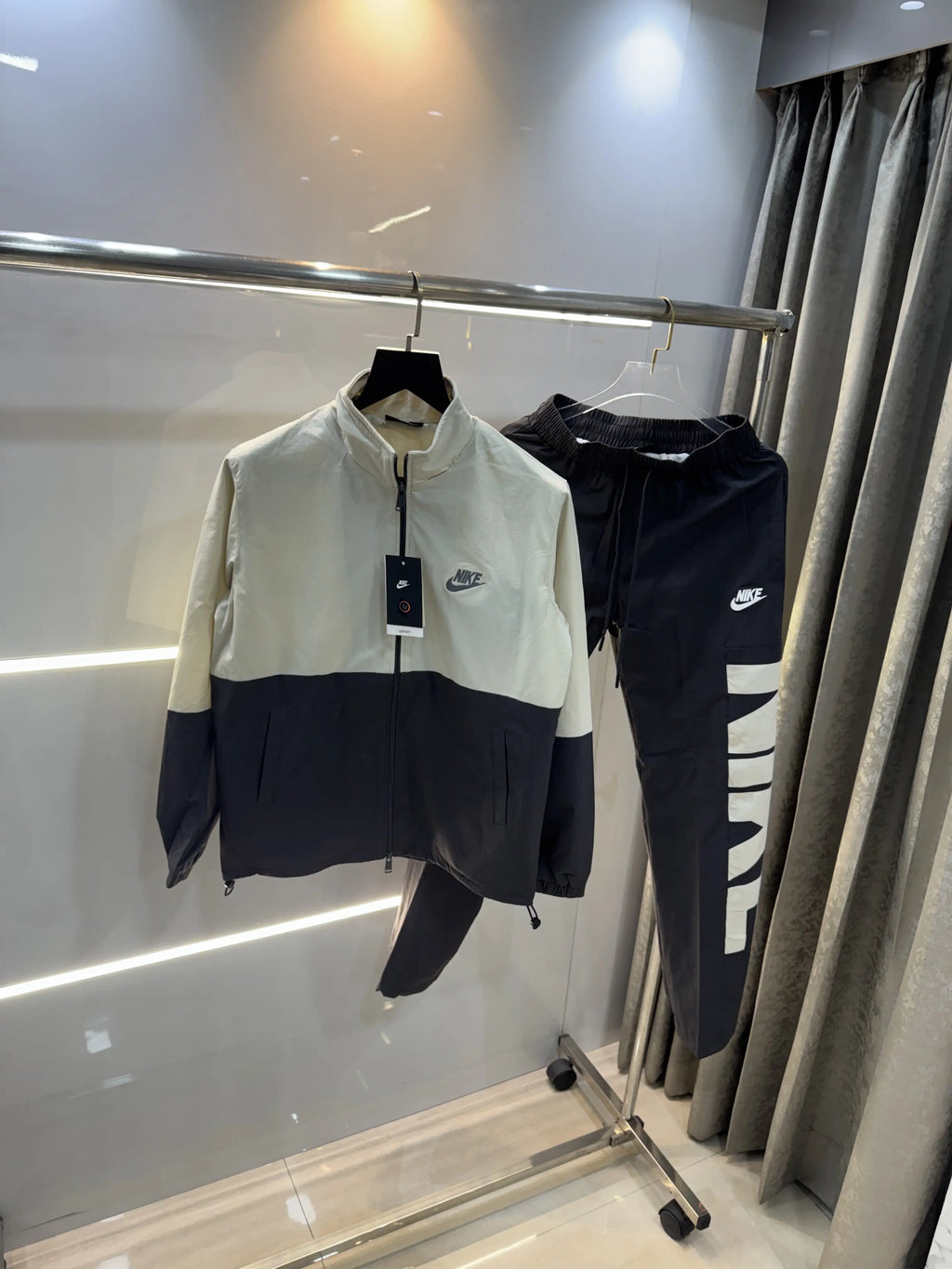 Nike Beige Grey Logo Work Premium Tracksuit