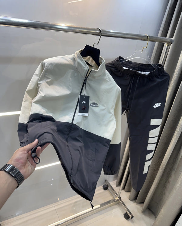 Nike Beige Grey Logo Work Premium Tracksuit