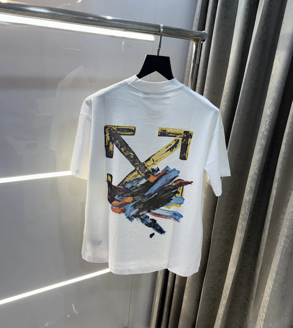 Off White Printed Imported Oversized T-Shirt