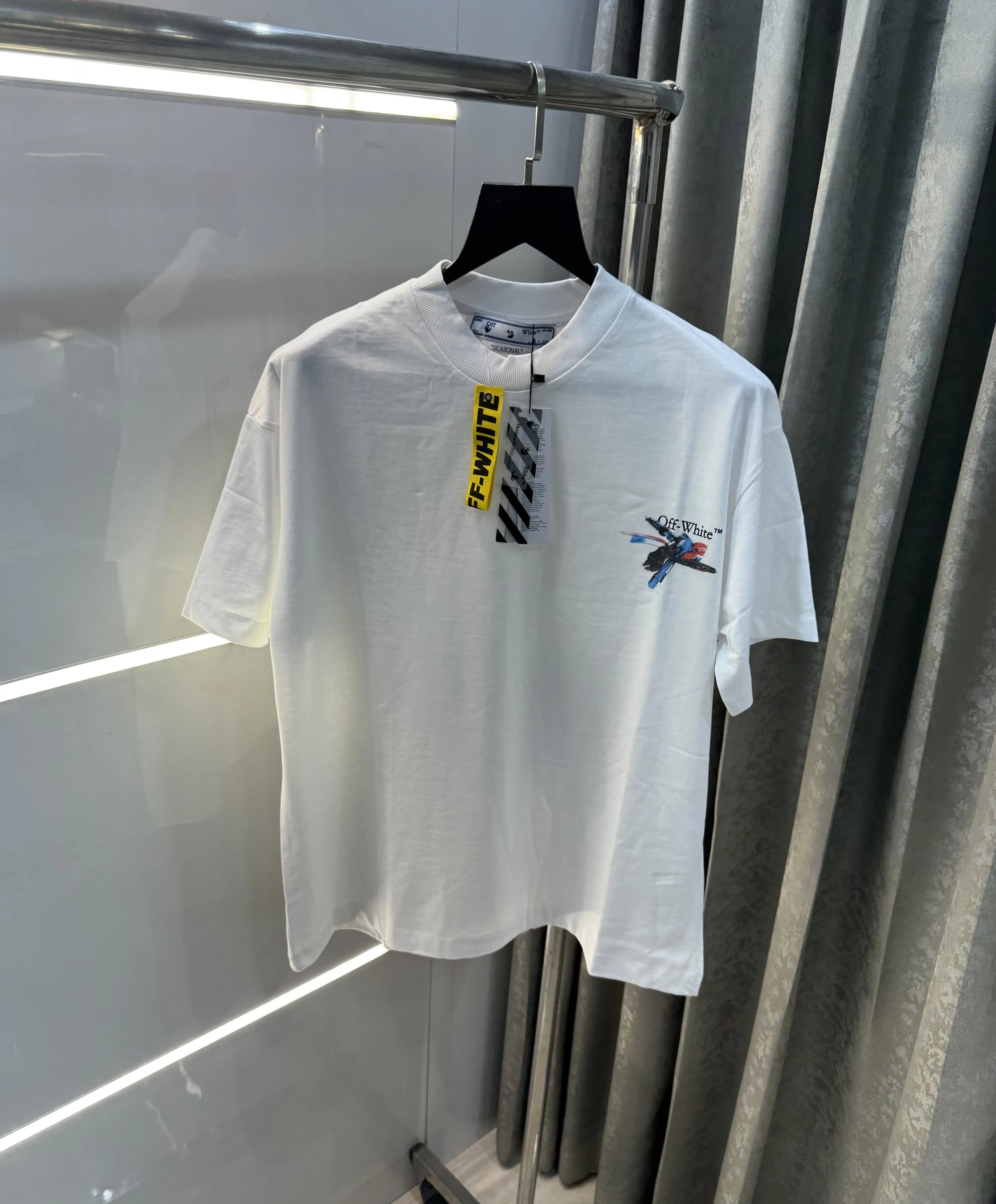 Off White Printed Imported Oversized T-Shirt