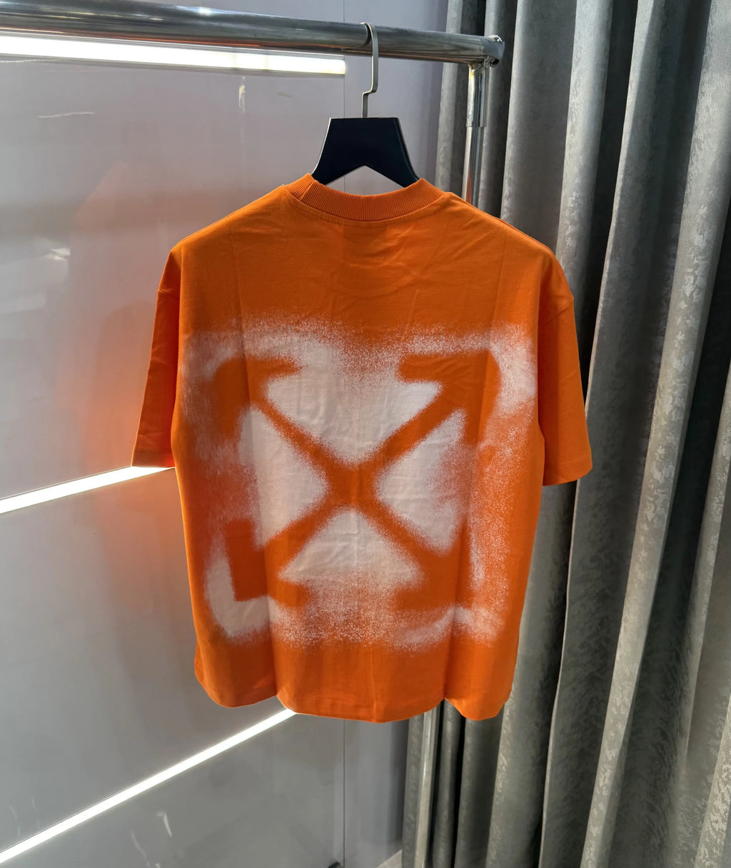 Off White Orange Printed Imported Oversized T-Shirt