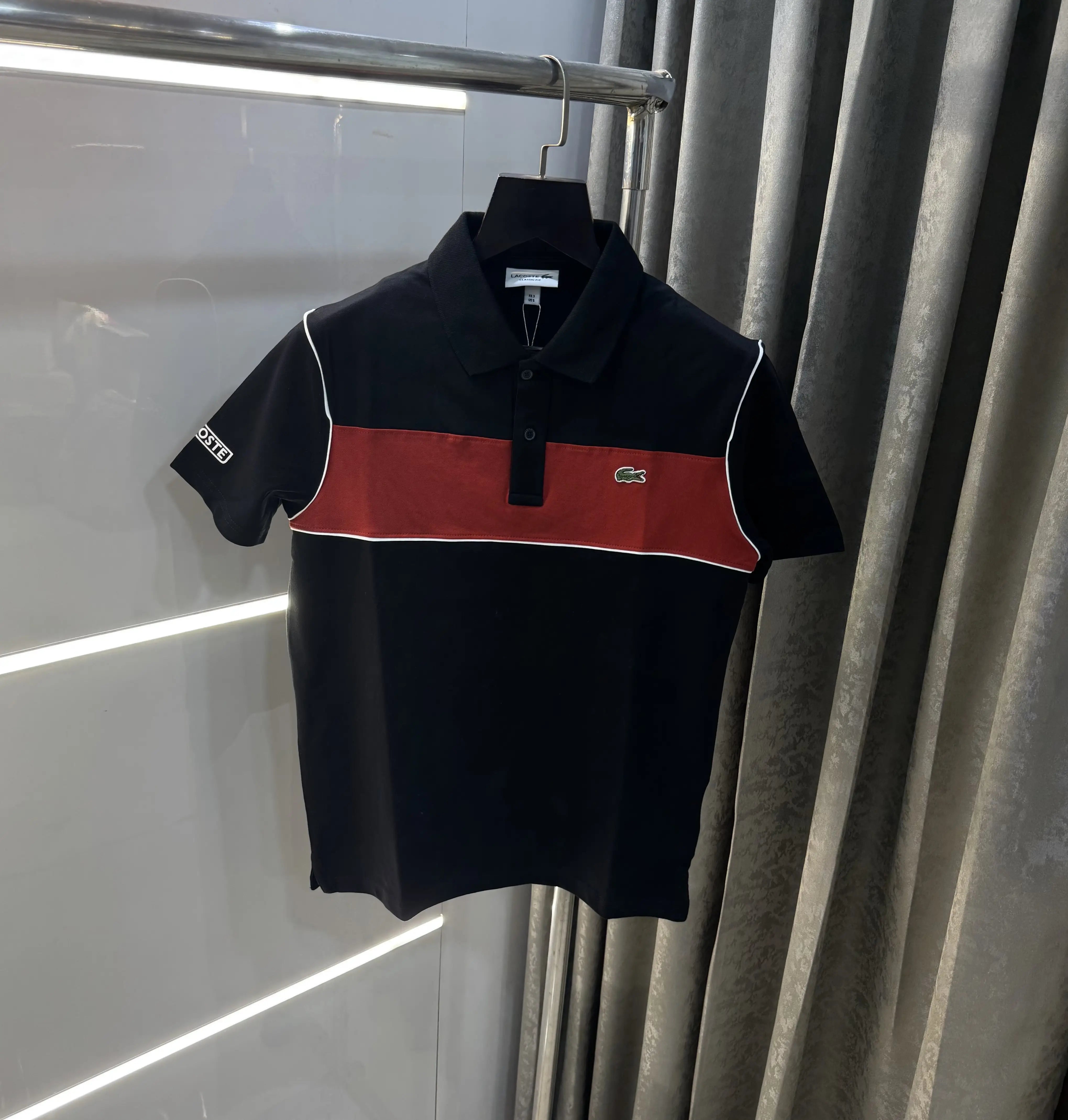 Lacost e Black Embroidery Logo Premium Polo T-Shirt Main image