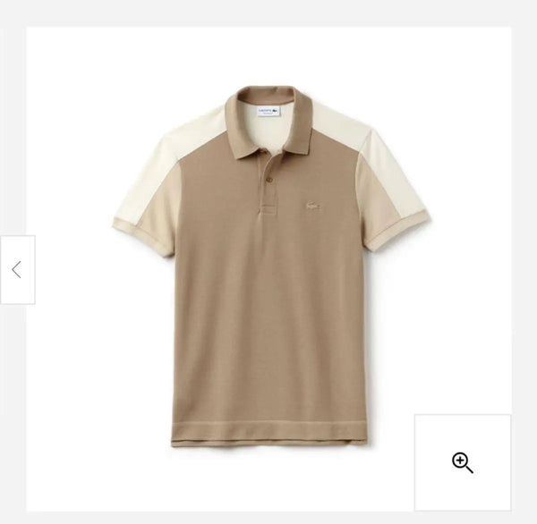 Lacost e Beige Embroidery Logo Premium Polo T-Shirt