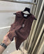 Loewe Brown Embroidery Logo Premium Sando