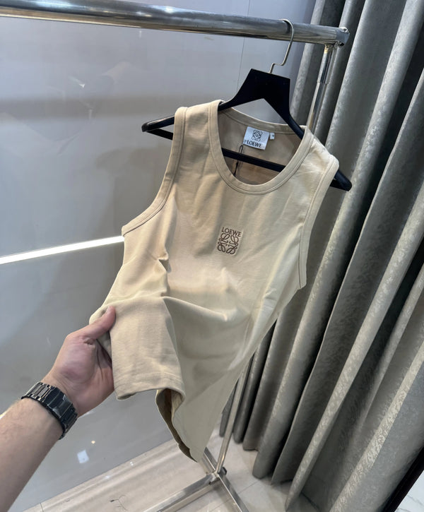 Loewe Beige Embroidery Logo Premium Sando
