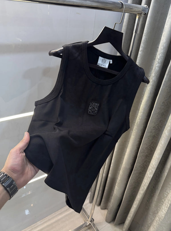 Loewe Black Embroidery Logo Premium Sando
