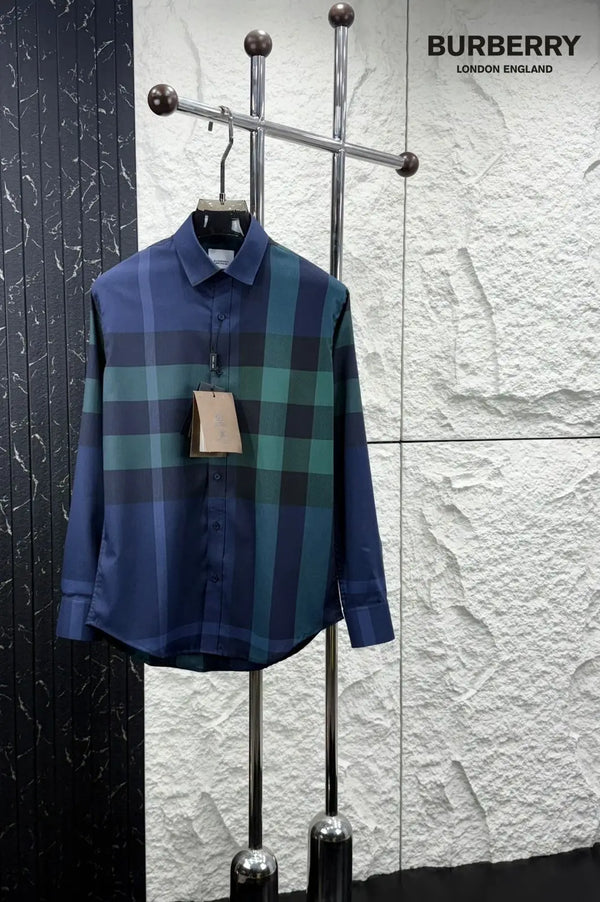 Burberr y Design 2 Checks Premium Shirt With Original Bo_-x Packing