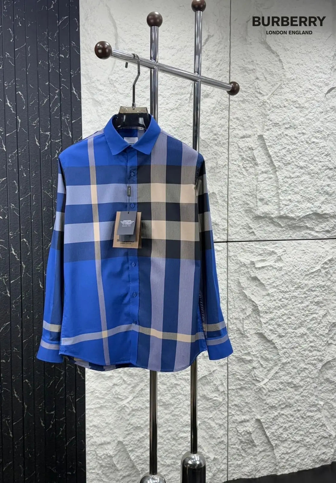 Burberr y Design 4 Checks Premium Shirt With Original Bo_-x Packing