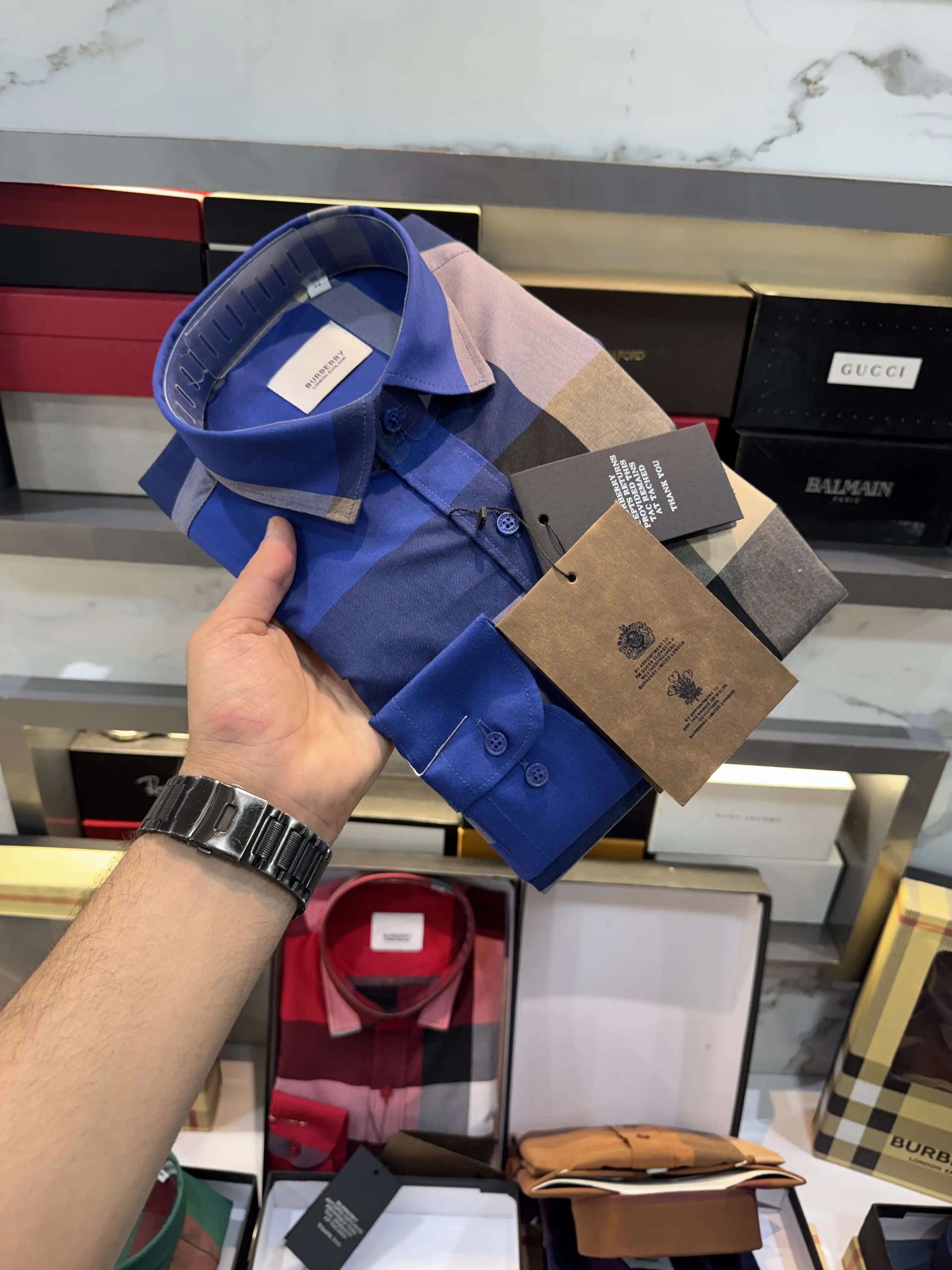 Burberr y Design 4 Checks Premium Shirt With Original Bo_-x Packing Secondary image