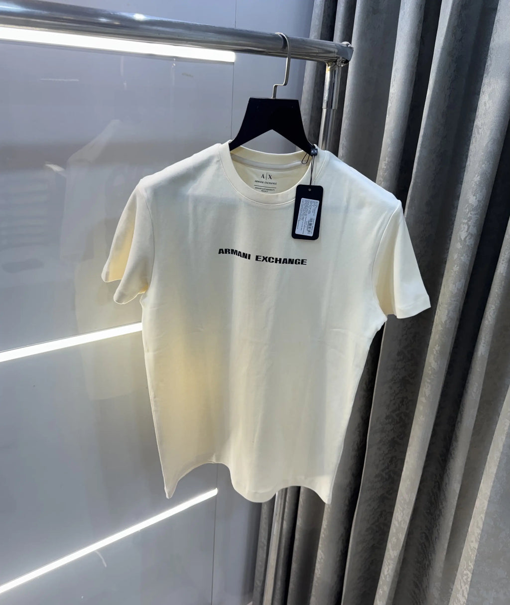 Arman i Exchange Cream Logo Print Imported T-Shirt