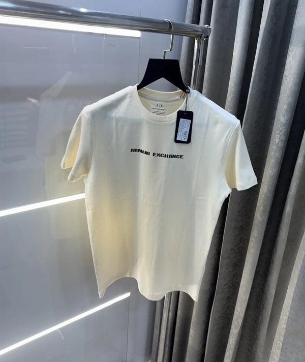 Arman i Exchange Cream Logo Print Imported T-Shirt
