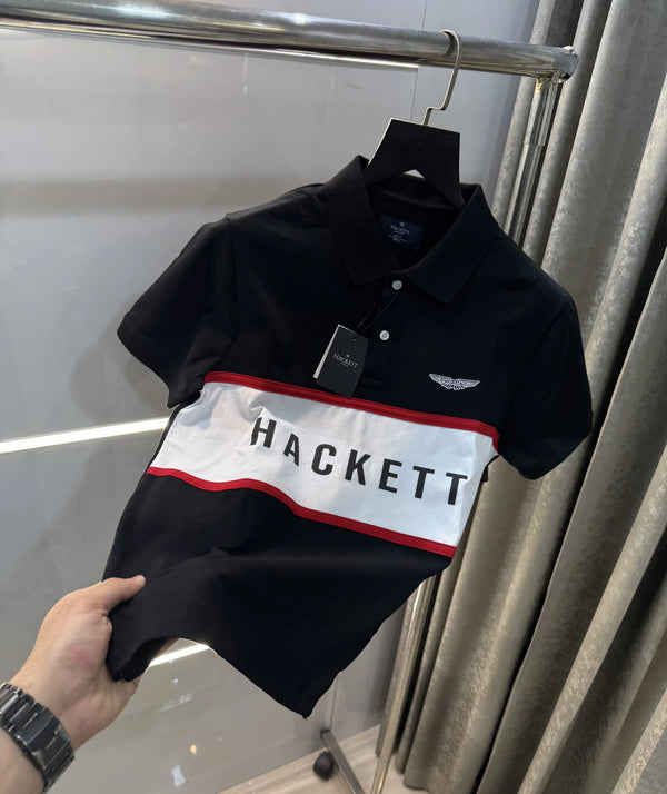 Hacket Black Logo Work Premium Polo T-Shirt