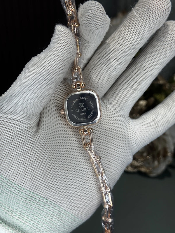 Chane l Diamond Cut Rose Gold Tiffany Blue Premium Ladies Watch