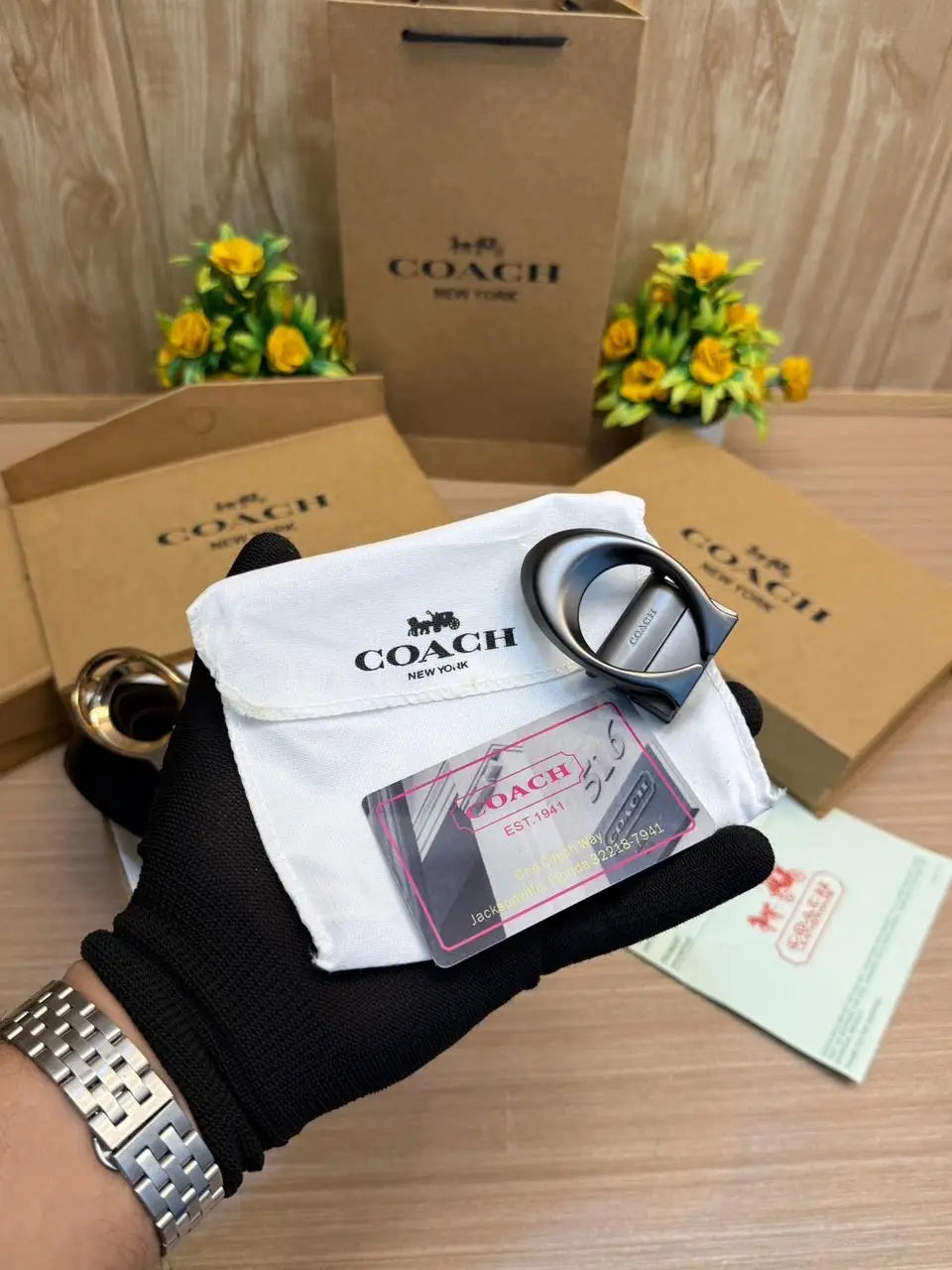 COACH_2_Buckle_Belt_&_wallet_Combo_C446