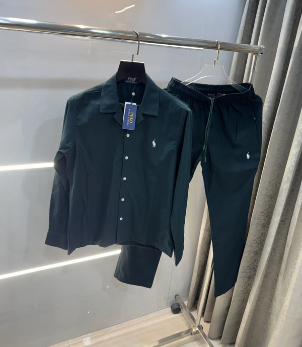 Ralph  Lauren Bottle Green Logo Work Premium Tracksuit