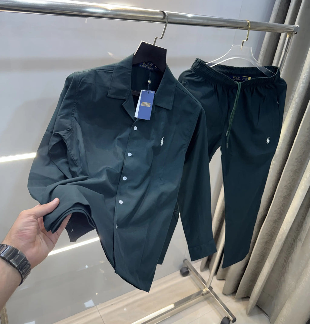 Ralph  Lauren Bottle Green Logo Work Premium Tracksuit