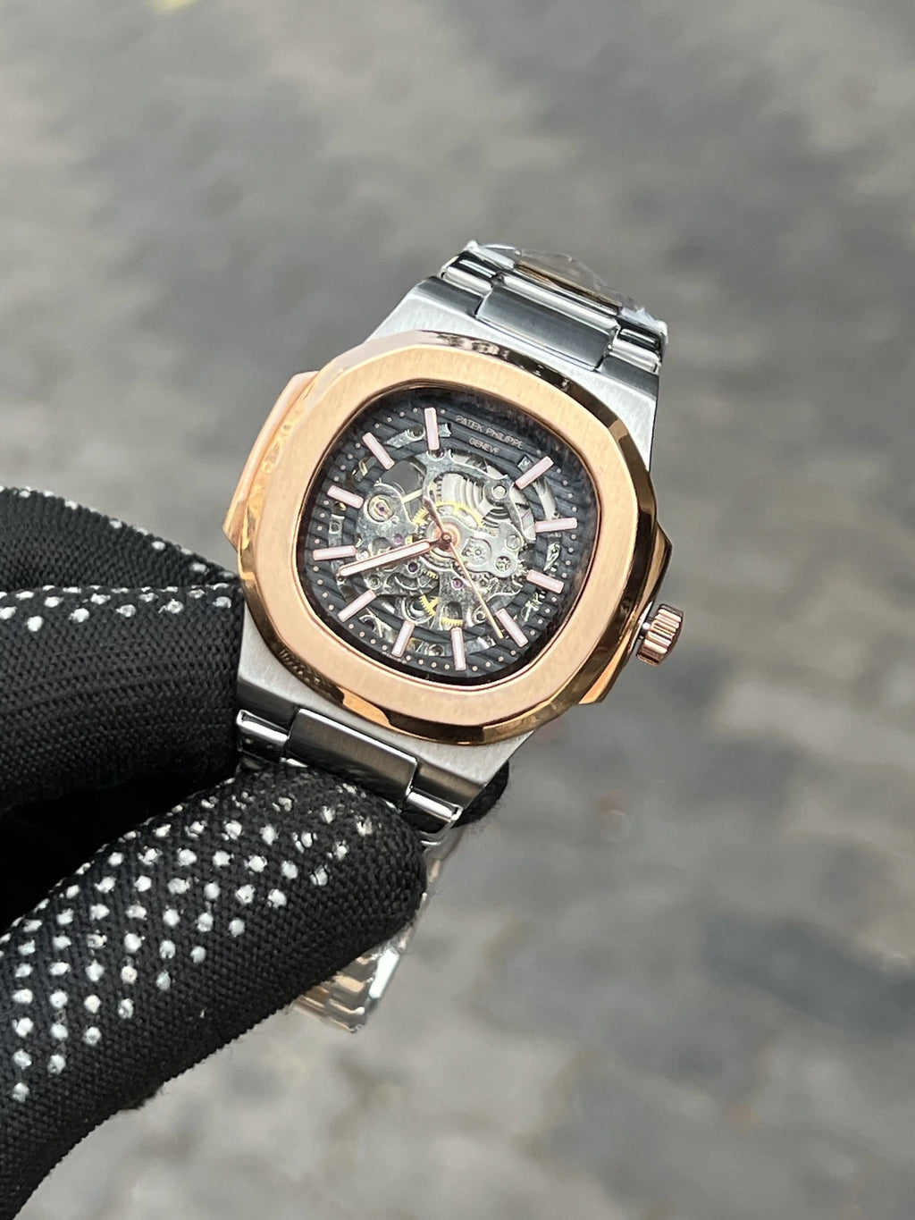 Pate_k Phillipe Automatic Two Tone Black