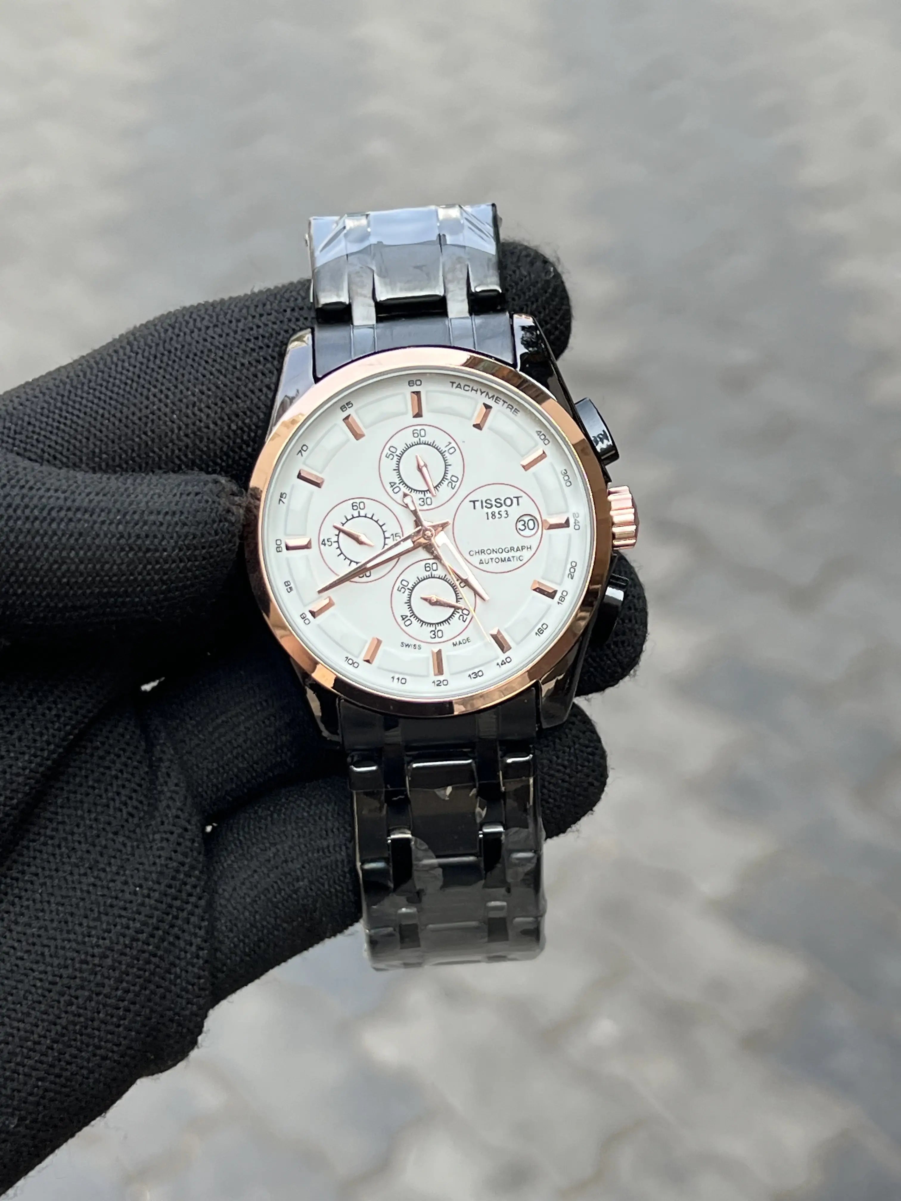 Tisso_t 1853 Chain Black Rose Gold White Main image